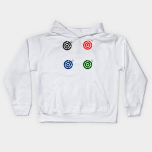 red blue green black target design Kids Hoodie